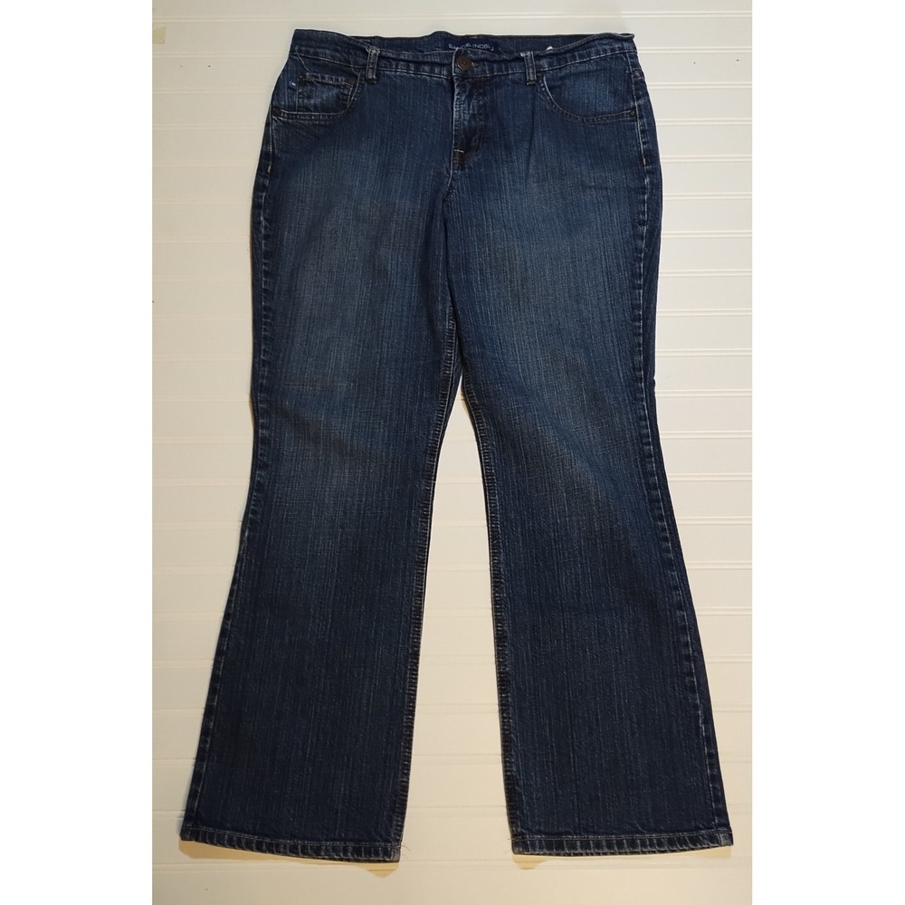 Bandolino Blue Caly Bootcut Jeans Women's Sz 14 Mid Rise Dark Wash Cowgirl Rodeo